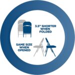 COSCO SmartFold All-Steel Folding Chair, 4-Pack, Antique Linen - Image 5