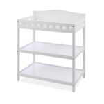 Badger Basket Baby Changing Table with Pad & Shelves - Wooden Changing Table with Storage - Nursery Change Table for Diapers & Baby Essentials, White - Image 2