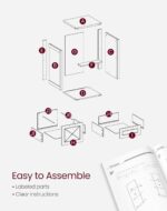 VASAGLE File Cabinet, Filing Cabinet with 3 Drawers, Printer Stand, Fit A4, Letter Size, Hanging File Folders, Modern Farmhouse Style, for Home Office, Honey Brown UOFC054T41 - Image 8