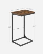 VASAGLE C-Shaped End Table, Side Table for Sofa, Couch Table with Metal Frame, Small TV Tray Table for Living Room, Bedroom, Rustic Brown and Black - Image 4