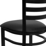 Flash Furniture Hercules Series Commercial Ladder Back Restaurant Chairs, Modern Lightweight Metal Dining Chairs with Padded Seats, Set of 2, Black - Image 7