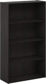 Furinno PASIR Book Shelf, 4-Tier Bookshelf, Bookcase with Open Shelf, 9.4 x 23.6 x 41.7, for Living Room, Bedroom, Home Office, Espresso - Image 6