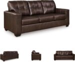 Signature Design by Ashley Santorine Transitional Tufted Leather Match Sofa, Dark Brown - Image 7