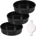 HIWARE 8-Inch Round Cake Pan Set of 3, Nonstick Baking Cake Pans with 90 Pieces Parchment Paper, Dishwasher Safe - Image 2