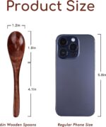 6in Wooden Spoons, 6pcs Soup Spoons Set, Small Wooden Utensils for Coffee, Tea, Jam, Sugar, Ice Cream and Bath Salts (6pcs 6in) - Image 3