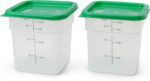 Cambro Food Storage Container with Lid (Microwave Safe and BPA-Free) - 2 Pack - Classic Series Square with Green Lid - 4 QT (Quart) - Commercial Grade for Food Prep (Translucent) - Image 6