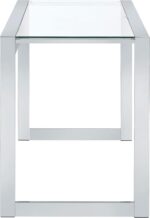 Coaster Home Furnishings – Hartford – Metal & Glass – 47-Inch Rectangular Glass Top Writing Desk with Contemporary Style and Plastic Glides – Home Office & Living Room – Chrome - 800746 - Image 11