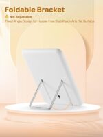 OMIRO Desk Makeup Mirror, 8 x 5 inches Table Mirror with Foldable Stand and Hanging Hole for Shaving and Travelling, White - Image 8