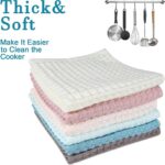 6 Pack Waffle Weave Dish Cloths, 13x13 Inch 100% Cotton Kitchen Towels for Washing Dishes - Super Absorbent, Quick Drying Dish Rags (Mixed Colors) - Image 6