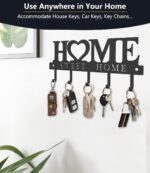 WIPHANY Key Holder Hooks Organizer Hanger Rack Wall Mounted with Screws and Anchors Home Sweet Home Wall Metal Decor for Entryway Front Door Kitchen Hallway Garage Mudroom Office 9.8inches/25cm - Image 4