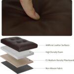 Storage Ottoman Foot Rest Stool, Foldable Leather Footstool Storage Bench with Thicker Foam Padded Seat. Foot Rest Under Desk for Living Room Bedroom 350 lbs, 17x13x13 in, Brown - Image 9