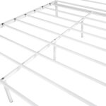 Metal Bunk Bed with Ladder and High Guardrail,Twin Over Full Size Bed Frame,Storage Space,Noise Free,No Box Spring Needed,White - Image 6