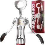 Premium Wine Opener, Wing Corkscrew - Made w/Heavy Duty Stainless Steel Screw & Zinc Alloy Body - Perfect Corkscrew to Open Wine & Beer Bottles - Great Bootle Opener For Bartenders, Restaurants & Home - Image 2