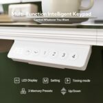 INNOVAR Glass Standing Desk with Drawers, 40 x 24 Inches Electric Height Adjustable Desk, Tempered Glass Top Stand Up Desks for Home and Office, White - Image 9