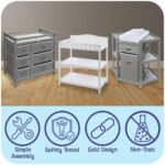 Badger Basket Baby Changing Table with Pad & Shelves - Wooden Changing Table with Storage - Nursery Change Table for Diapers & Baby Essentials, White - Image 4