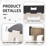 Step Stool Foldable, 9'' Folding Step Stool for Kids & Adults, Hold Up to 300lb, Lightweight Small Collapsible Step Stools with Handle, Stepping Stools Suitable for Kitchen Bathroom (Gray) - Image 4