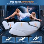 Massage Chair Full Body, 2026 Zero Gravity SL-Track Shiatsu Massage Chairs Recliner with AI Voice, LED Backlight Remote Control, Waist & Calf Heating Phone Controller and Holder G6 White Grey - Image 6