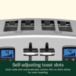 Cuisinart 4 Slice Countdown Motorized Toaster, Compact Design with Extra-Wide Slots for Toasting, Defrost & Reheat Functions, CPT-435P1, Stainless Steel - Image 7