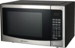 Emerson 1.2 Cu. Ft. Microwave Oven with Inverter, Timer & LED Display, 1000W, 10 Power Levels, 8 Pre-Programmed Settings, Removable Glass Turntable with Child Safe Lock, MWI1212SS, Stainless Steel - Image 3