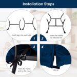 Congermom Lazy Chair with Folding Ottoman Modern Large Accent Chair,Contemporary Lounge Leisure Sofa Chair with Armrests Upholstered Sofa Armchair Reading Chair for Bedroom,Dorm & Office(Navy-f) - Image 8