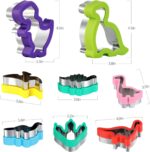 Dinosaur Cookie Cutters Set - Stainless Steel Shaped Cookie Candy Food Cutters Molds for DIY, Kitchen, Baking, Kids Dinosaur Theme Birthday Party Supplies Favors (8pack) - Image 5