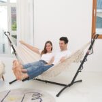 Hammock Hanging Swing Double Max 500lbs Macrame for Indoor Outdoor Patio Yard Garden (Beige) - Image 5