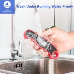 Lonicera Meat Thermometer Digital for Cooking Food. Waterproof & Instant Read for Kitchen Baking, BBQ. with Foldable Probe, Backlight & Calibration (Red) - Image 5