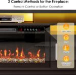 YGEOMER TV Stand with Fireplace, 67in Entertainment Center with Opening Shelves Modern Storage Cabinets and LED Lights, for 80 Inch TVs, for Living Room, Black - Image 5