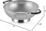 Tiawudi 18/8 Stainless Steel Colander, Easy Grip Micro-Perforated 5-Quart Colander, Strainer with Riveted and Heat Resistant Handles, BPA Free. Great for Pasta, Noodles, Vegetables and Fruits - Image 9