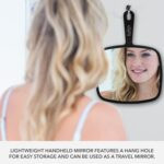 ForPro Professional Collection Extra Large Hand Mirror with Handle, 9" W x 12" L, Multi-Purpose Handheld Mirror with Distortion-Free Reflection, Black - Image 5