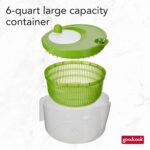 GoodCook Deluxe Salad Spinner - 5 Qt. Capacity, Easy Turn Knob, Built-In Pour Spout, Multi-Use Basket, Durable and Dishwasher Safe, Large Salad Spinner, Kitchen Essentials - Image 3