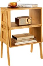 Pipishell Bamboo Stackable End Tables, Wood Living Room Nightstand, Bedside Tables for Bedroom Storage, 2PCS - Image 10