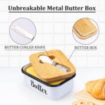 LANDNEOO Butter Dish with Lid and Butter Curler Knife - Unbreakable Stainless Steel Keeper Container with Double Silicone Sealing, for Kitchen Farmhouse Decor - Image 4