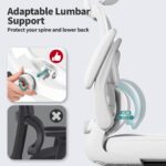 TRALT Office Chair Ergonomic Desk Chair, 330 LBS Home Mesh Office Desk Chairs with Wheels, Comfortable Gaming Chair, High Back Office Chair for Long Hours (White White) - Image 5