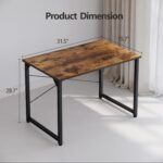 CubiCubi Computer Desk, 32 inch Small Home Office Desk for Small Spaces, Modern Simple Style for Home, Office, Study, Writing, Deep Brown - Image 4