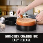 HIWARE 8-Inch Round Cake Pan Set of 3, Nonstick Baking Cake Pans with 90 Pieces Parchment Paper, Dishwasher Safe - Image 6