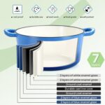 HaSteeL 6 Quart Cast Iron Dutch Oven, Pre-seasoned Enamel Cooking Stock Pot with Lid, Non-stick Round Cookware for Sourdough Bread Baking Roasting Stewing Braising Frying, Heavy Duty & Oven Safe(Blue) - Image 4