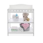 Badger Basket Baby Changing Table with Pad & Shelves - Wooden Changing Table with Storage - Nursery Change Table for Diapers & Baby Essentials, White - Image 8