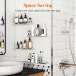 Lifewit Floating Shelves for Wall, 6 Pack 15" Clear Acrylic Shelf Room Decor for Book/Figures/Photo/Makeup in Bathroom, Book Shelf, Living Room, Bedroom, Kitchen Storage and Organization - Image 8