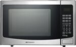 Emerson 1.2 Cu. Ft. Microwave Oven with Inverter, Timer & LED Display, 1000W, 10 Power Levels, 8 Pre-Programmed Settings, Removable Glass Turntable with Child Safe Lock, MWI1212SS, Stainless Steel - Image 2