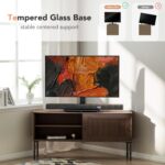 Universal Swivel TV /Table Top TV Stand for 19 to 43 inch TVs with 90 Degree Swivel, 4 Level Height Adjustable, Heavy Duty Tempered Glass Base, Holds up to 99LBS HT02B-001 - Image 6