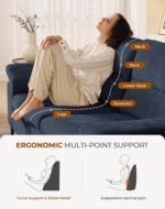 Upvilla 88.97" Modern Sofa Couch for Living Room, Deep Seat Sofas with 8”Cushion, Comfy 2-Seater Chenille Loveseat with Convertible Armrest, Removable Sofa Cover, High Leg (Blue) - Image 4