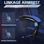 Gaming Chairs for Adults, Computer Chair with Footrest and Ergonomic High Back, Big and Tall Gamer Chairs with Massage Lumbar Support, 360° Swivel Height Adjustable Gaming Chair, Blue - Image 9