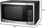 Emerson 1.2 Cu. Ft. Microwave Oven with Inverter, Timer & LED Display, 1000W, 10 Power Levels, 8 Pre-Programmed Settings, Removable Glass Turntable with Child Safe Lock, MWI1212SS, Stainless Steel - Image 6