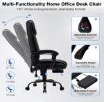 HOFFREE Massage Office Chair with Heat 7 Points Vibration Ergonomic Executive Office Chair with Footrest Reclining High Back Home Office Desk Chairs Black - Image 7