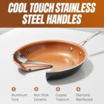 Gotham Steel 12 Pc Ceramic Cookware Set Nonstick, Ceramic Pots and Pans Set Non Stick with Steamer for Cooking, Non Toxic PFOA PFOS Free, Ergonomic Stay Cool Handles, Oven & Dishwasher Safe, Copper - Image 7