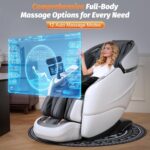 Massage Chair Full Body, 2026 Zero Gravity SL-Track Shiatsu Massage Chairs Recliner with AI Voice, LED Backlight Remote Control, Waist & Calf Heating Phone Controller and Holder G6 White Grey - Image 10