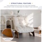 MAXYOYO Accent Chair with Ottoman Adjustable Backrest, Tufted Living Room Chair Upholstered Lounge Chair with Footrest Set, Modern Chair Cozy Reclining Chair for Reading Room, Beige - Image 7