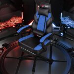 Gaming Chairs for Adults, Computer Chair with Footrest and Ergonomic High Back, Big and Tall Gamer Chairs with Massage Lumbar Support, 360° Swivel Height Adjustable Gaming Chair, Blue - Image 3
