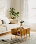 Pipishell Bamboo Stackable End Tables, Wood Living Room Nightstand, Bedside Tables for Bedroom Storage, 2PCS - Image 3